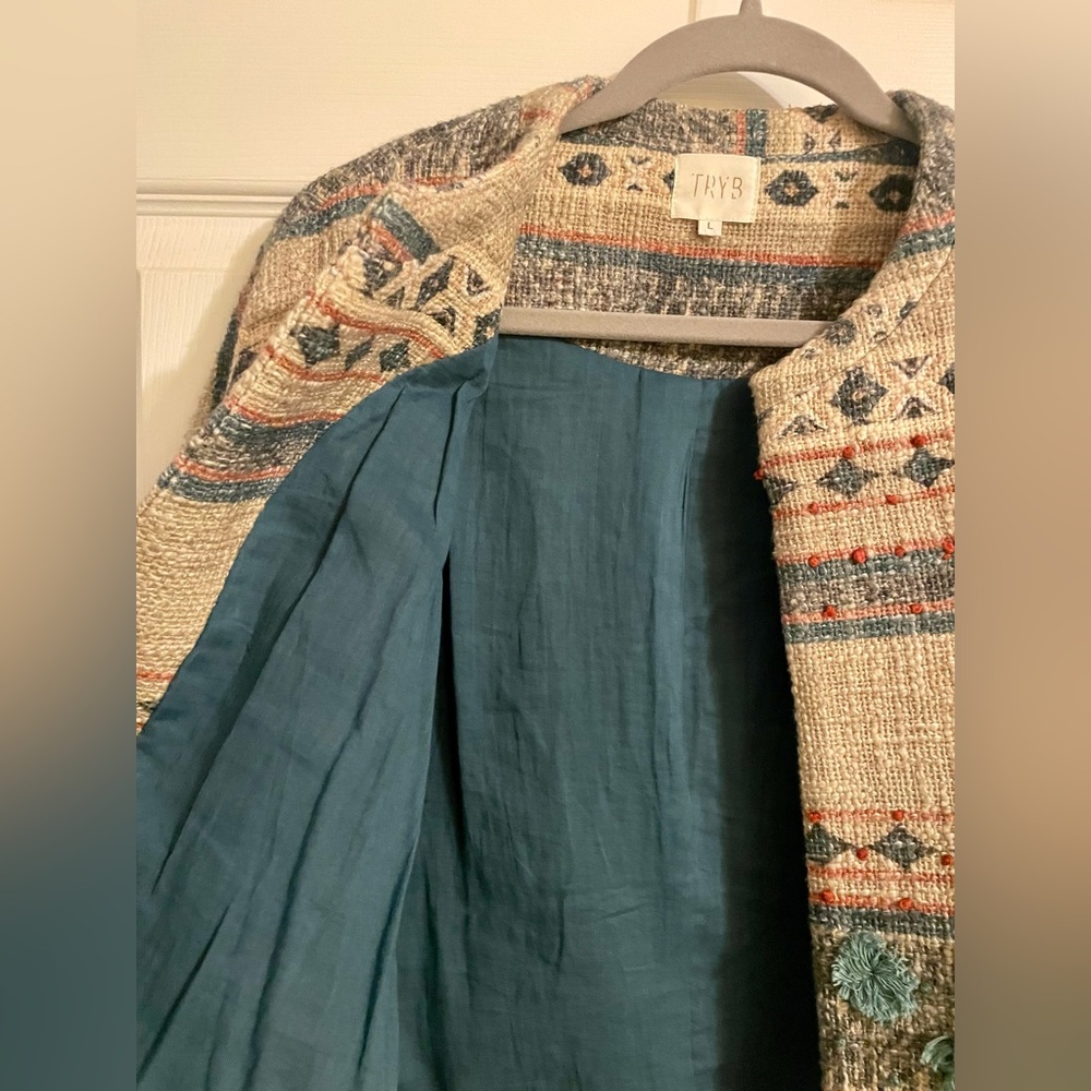 Tryb Women's Patterned Jacket. Size L - image 4